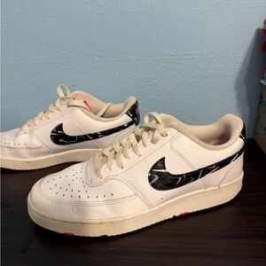 Women’s Nike Court Vision - White with Pink & Black - Size 11